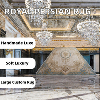 Tapis de luxe moderne fait main en laine/soie pour palais royal islamique, hôtel, grande taille, sur mesure