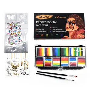 Offre Spéciale gâteau fendu ensemble de marque privée corps et professionnel Halloween maquillage peinture pour enfants Palette visage peinture Kit