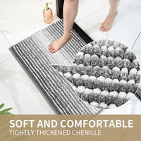 Vente en gros de tapis de salle de bain en microfibre à séchage rapide tapis de bain en chenille absorbant l'eau douce ensembles de tapis de bain 3 pièces
