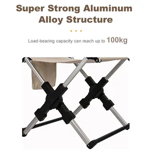 Chaise de directeur pliable extérieure <span class=keywords><strong>Camping</strong></span> plage chaise de pêche en alliage d'aluminium voyage randonnée pique-nique siège meubles de voyage - Product Image 4