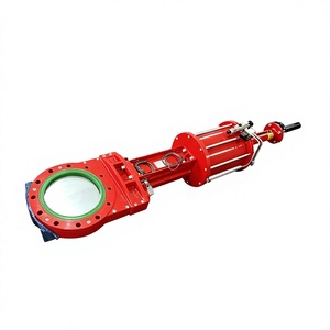 Vanne à lame pneumatique pour boues, commande pneumatique facile via l'air comprimé pour une régulation précise du débit. Structure de portail - Product Image 1