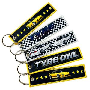 Yuewen Personalized Kawaii Woven Fabric Keychains Gift <b>Custom</b> Logo Keyring Embroidery Keychain Japanese <b>Key</b> Tag Anime - Product Image 2