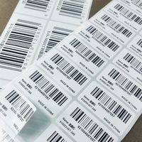 Etiqueta Adhesiva con Código de Barras y Texto Personalizado de Fábrica China, Bajo MOQ, Etiqueta de Envío con Código QR