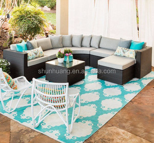Bộ ghế <span class=keywords><strong>sofa</strong></span> sân vườn cao cấp khung nhôm, đồ nội thất ngoài trời, chất liệu mây nhựa, kiểu dáng hiện đại, dạng mô đun, phù hợp cho sân hiên, khách sạn. - Product Image 2