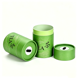 Emballage de boîte en tube de sacs en carton de qualité supérieure en papier cylindre biodégradable à impression personnalisée pour paquet de thé en vrac - Product Image 1