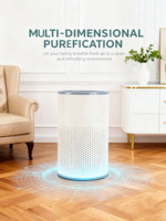 Purificateur d'air OEM électrique blanc personnalisable avec filtre HEPA et charbon actif, en métal, silencieux, mode veille, pour odeurs d'animaux domestiques