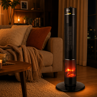 Chauffage vertical intelligent PTC avec flamme simulée, télécommande, chauffage rapide pour salle de bain