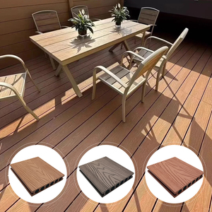 Moderno 3D en relieve WPC Decking impermeable antideslizante al aire libre <span class=keywords><strong>suelo</strong></span> lento desvanecimiento grano de madera acabado madera plástico compuesto Material - Product Image 2