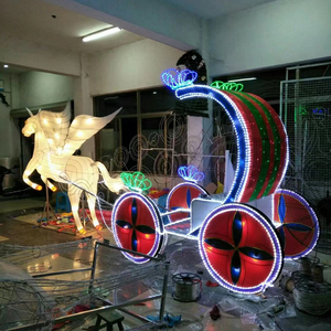 Decoración Navideña para Exteriores, Carruaje de <span class=keywords><strong>Cenicienta</strong></span> Iluminado de Tamaño Real con Luces Navideñas - Product Image 1
