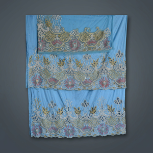 Elegante Pañuelo Africano George con Cuentas Bordadas, Pañuelo de Seda Sólida, Gele Sego de Terciopelo, Prenda de Moda - Product Image 3