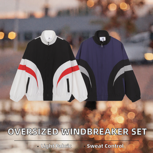 Ensemble survêtement OEM automne streetwear à capuche, coupe-vent léger et respirant, personnalisé, coupe oversize, 100% nylon - Product Image 2