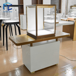 Venta al por mayor Mini LED gabinete versión completa negro Pedestal joyería escaparate con escaparate bloqueo ventana soporte de exhibición - Product Image 4