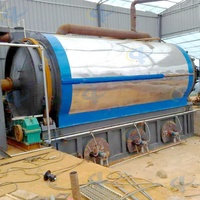 Usine de pyrolyse de pneus par lots, machine de recyclage de pneus usagés, four rotatif de 15 tonnes pour la production d'huile combustible avec récupération de fil d'acier