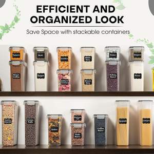 Juego de 48 Recipientes Herméticos de Plástico Sin BPA para Almacenamiento de Alimentos en la Cocina, Organización con Etiquetas, Marcador y Cucharas - Product Image 5