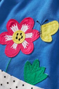 2025 estate nuove ragazze vestono blu senza maniche con piccole maniche volanti ricamate vestito per bambini - Product Image 5