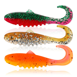 LUSHAZER 15 unids/bolsa cola rizada Shad señuelo suave cebo de pesca 55mm 2G señuelos de PVC artificiales cebos de plástico blando para lubina trucha - Product Image 1