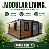 Maison mobile extensible de 20 pieds avec toilettes, 1 à 4 pièmes, design moderne, fenêtres à rupture de pont thermique, installation rapide, transportable, pour extérieur