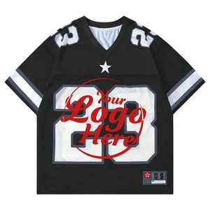 เสื้อฟุตบอลผู้ชายคอวี แขนสั้น พิมพ์ลาย ทรงหลวม คุณภาพสูง ขายส่ง - Product Image 1