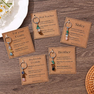 Porte-clés en pierre naturelle, cadeau pour les nouveaux départs, petits porte-clés en pierres de guérison pour soulager l'anxiété, breloques pour sac à main, cadeau - Product Image 3