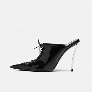 Sandalias de Tacón Alto Extremo para Mujer, con Cordones, Punta en Pico, Estilo Stiletto, para Vestir de Verano - Product Image 5