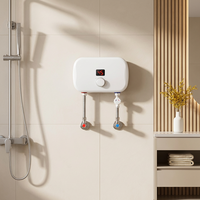 Chauffe-eau électrique instantané sans réservoir 5,5 kW avec écran LED, commande tactile, étanche IPX4, en acier inoxydable, pour camping-car et usage domestique