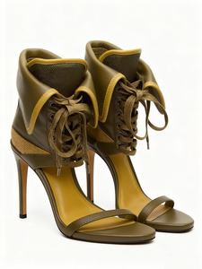 <span class=keywords><strong>Sandali</strong></span> <span class=keywords><strong>con</strong></span> Tacco Verde Oliva per Donna, Cinturino alla Caviglia a Strati e <span class=keywords><strong>Lacci</strong></span>, Vendita all'Ingrosso - Product Image 4