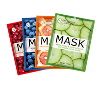 Vente populaire 4 Types masque facial fruité bio rafraîchissant fort hydratant éclaircissant ferme réparateur soins du visage pour unisexe