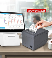 Printer Thermal POS Desktop Hitam Berkualitas Tinggi 80mm dengan Pemotong Otomatis Antarmuka USB 203dpi Tersedia di Gudang