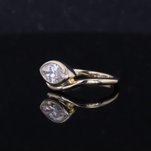 Bijoux personnalisés Starsgem, bague en or massif 10 carats avec diamant de laboratoire taille marquise de 1,0 ct - Product Image 3