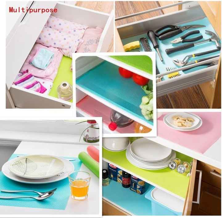 Easy Clear Cuttable Washable Refrigerator Mats Fridge Liners and Shelves for Refrigerator Drawer Table Mats Kitchen Accessories
