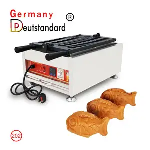 Mesin makanan ringan, kostum Mini Pembuat Taiyaki komersial Taiyaki ikan cetakan panci peralatan Jepang Taiyaki ikan berbentuk Oven kue