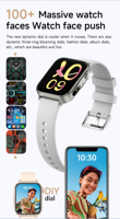 Montre connectée OEM Type-C à charge rapide V96, appels Bluetooth, moniteur de santé, lampe torche LED puissante, montre connectée de sport et de plein air pour femmes
