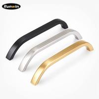 Poignée de meuble moderne en alliage d'aluminium nickel brossé 96-128 mm pour armoire de cuisine, commode, usage en entrepôt, durable et antirouille