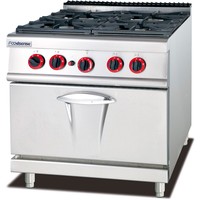 De luxe Commercial 4-Bunner Cuisinière À Gaz avec Four À Gaz et poignée en acier inoxydable armoire