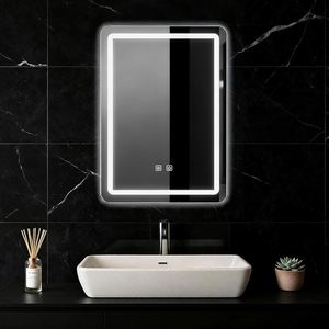 Smart Anti-Fog LED Luminous Glass Makeup <b>Mirror</b> with Touch Screen Modern <b>Square</b> Design for Bathroom Use - Product Image 1