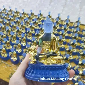 Médecine <span class=keywords><strong>Bouddha</strong></span> Statue Eau Glacée Plaqué Or Résine Ornement Artisanat pour La Maison Salon <span class=keywords><strong>Bouddha</strong></span> Hall Dropshipping One Piece - Product Image 4