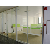 Cadres en aluminium de séparation murale de bureau, 10 pièces, partition en verre pour chambre, avec stores