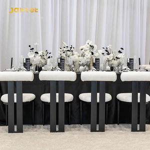 Nouveau design Salle de banquet événementielle Salle à manger confortable Chaises de <span class=keywords><strong>mariage</strong></span> en velours noir - Product Image 3