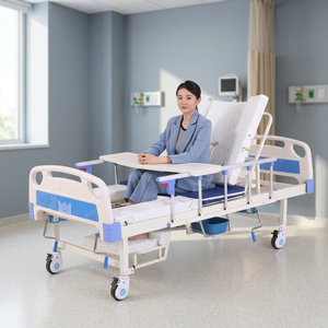 Lit médical semi-inclinable avec manivelle, trou pour toilettes et pot, construction en acier laminé à froid, garantie 3 ans, pour soins intensifs et à domicile - Product Image 3