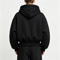Veste zippée à capuche oversize pour homme en molleton bouclette épais, coupe courte, avec logo personnalisé, faible MOQ, style décontracté streetwear