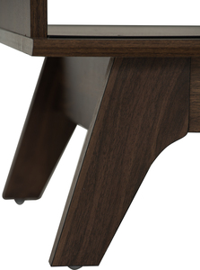 Minimalist Walnut Finish FLORO <b>Coffee</b> <b>Table</b> Sleek Rectangular Low Profile Center <b>Table</b> <b>for</b> Contemporary Living Room Decor - Product Image 5