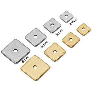 Separadores Cuadrados de Acero Inoxidable, Chapados en Oro y Plata, Accesorios para Joyería DIY, Suministros para Abalorios - Product Image 2