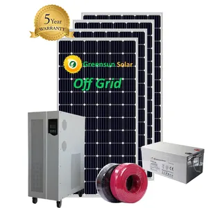 20kva solar fuera de la red Sistema de panel solar 10kva 15kva generador solar con 12V batería AGM