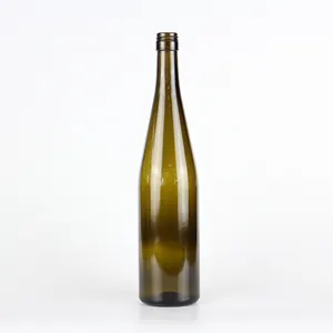 750ml antika yeşil vidalı kapak şarap cam şişe