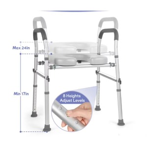 toilet safety rail for elderly seniors adjustable frame hand disabledgrab wall bathe best height installation with easy arm - Product Image 6