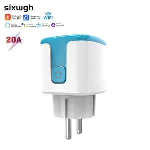 SIXWGH 20A Tuya WiFi Smart Socket avec <span class=keywords><strong>prise</strong></span> UE Fonction de synchronisation avancée et calendrier <span class=keywords><strong>programmable</strong></span> pour l'automatisation quotidienne - Product Image 1