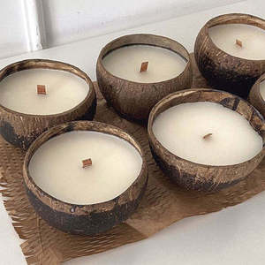 Vela de Cera de Soja Natural Simple Personalizada en Caja de Coco con Caja de Regalo para Decoración del Hogar, Aromaterapia, Sala de Estar, Dormitorio, Uso en Spa - Product Image 6
