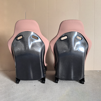 EDDY rose couture broderie voiture sport siège modifié course PVC fibre de carbone glissière course siège de conduite seau siège de course