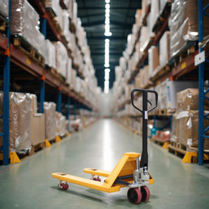 World Link Industrieel Gebruikt Sterke Structuur Hydraulische Handpallet <span class=keywords><strong>Trolley</strong></span> Rond Massief Staal Vierwielig - Product Image 6