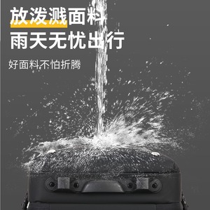 Travel <b>Backpack</b> <b>Large</b> Capacity Anti Theft Waterproof Compression Business Travel Black Solid Color Zipper Closure Soft Handle - Product Image 4